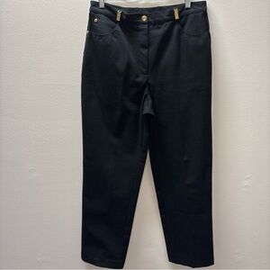 St. John Sport By Marie Gray Womens Black Straight Leg Chino Pants Size 10